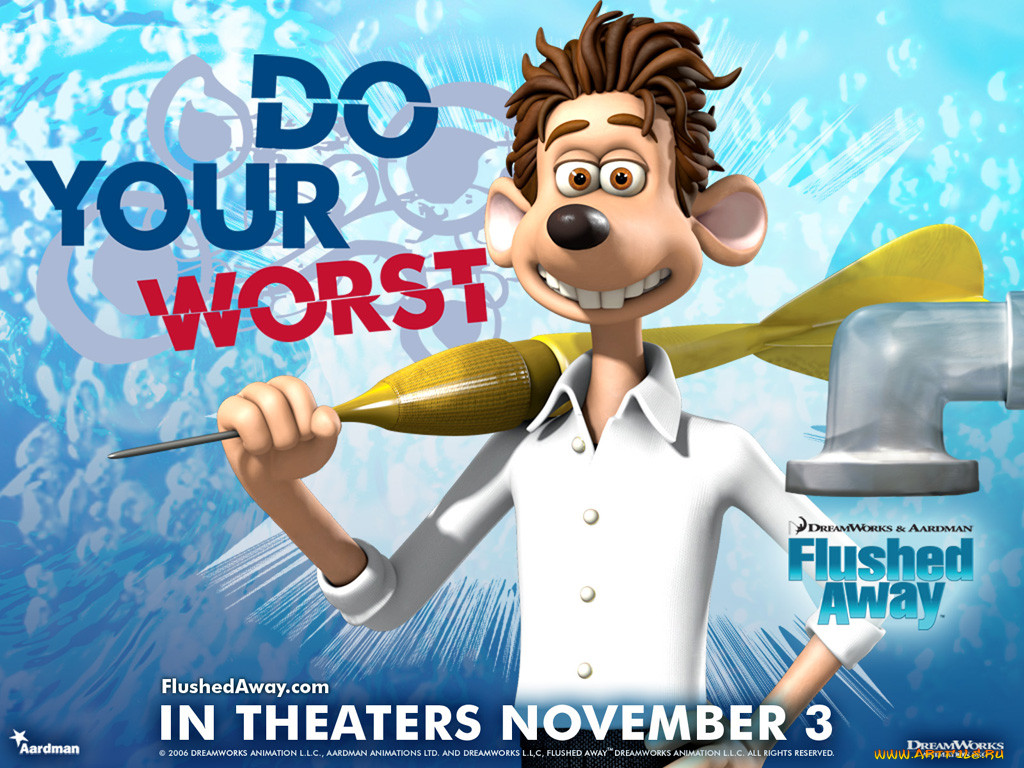 , flushed, away